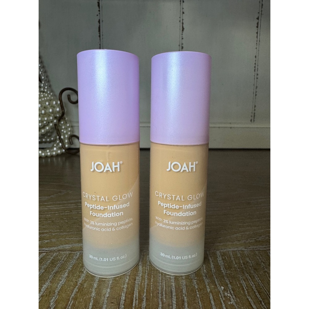 JOAH Crystal Glow Peptide Infused Foundation‎ MN060 Medium Neutral 2 Pack 1.01oz